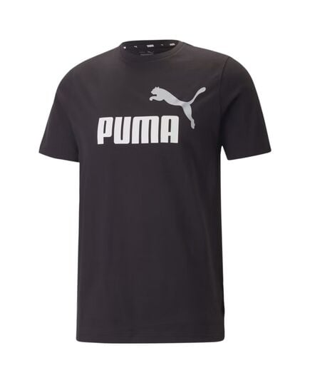 PUMA koszulka męska t-shirt bawełniany ESS+ 2 Col Logo Tee czarno/biała, Kolor: czarny/biały, Waga: 0.2, Rozmiar: L