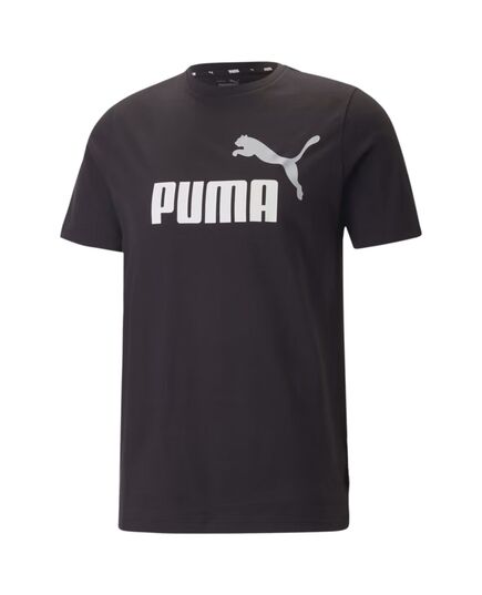 PUMA koszulka męska t-shirt bawełniany ESS+ 2 Col Logo Tee czarno/biała, Kolor: czarny/biały, Waga: 0.2, Rozmiar: XXL