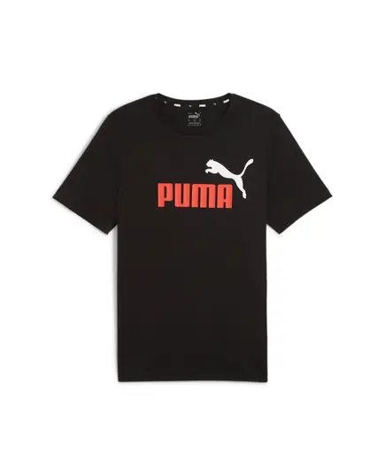 PUMA koszulka męska t-shirt bawełniany ESS+ 2 Col Logo Tee czarna/czerwona, Kolor: czarny/czerwony, Waga: 0.2, Rozmiar: L