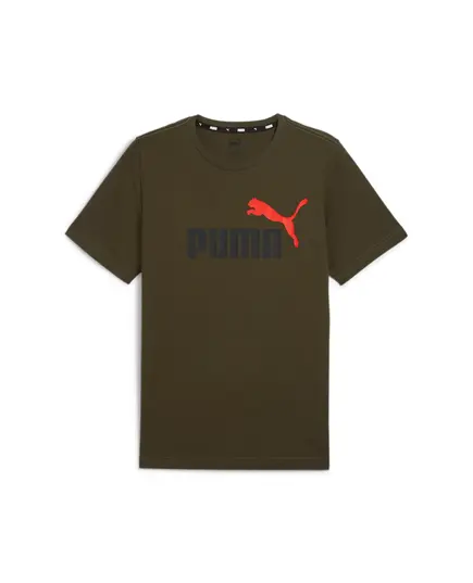 PUMA koszulka męska t-shirt bawełniany ESS+ 2 Col Logo Tee khaki, Kolor: khaki, Waga: 0.2, Rozmiar: M