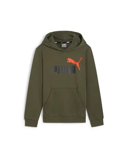 PUMA bluza dziecięca bawełniana z kapturem ESS 2 Col Big Logo Hoodie zielona, Kolor: zielony, Waga: 0.4, Rozmiar: 140