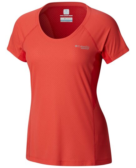 Columbia Koszulka damska Titan Ultra Short Sleeve Red Coral, Cherrybomb r. S
