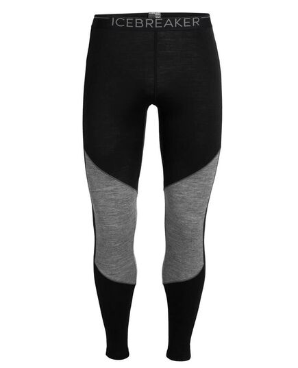Icebreaker Legginsy męskie 200 Oasis Deluxe Leggings Black / Gritstone Heather r. XXL