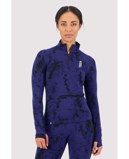 Mons Royale Koszulka damska merino Womens Cascade Flex 200 1/4 Zip VLU Element Camo r. L