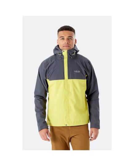Rab Kurtka membranowa męska Downpour Eco Jacket szaro-żółta, Waga: 1, Rozmiar: S