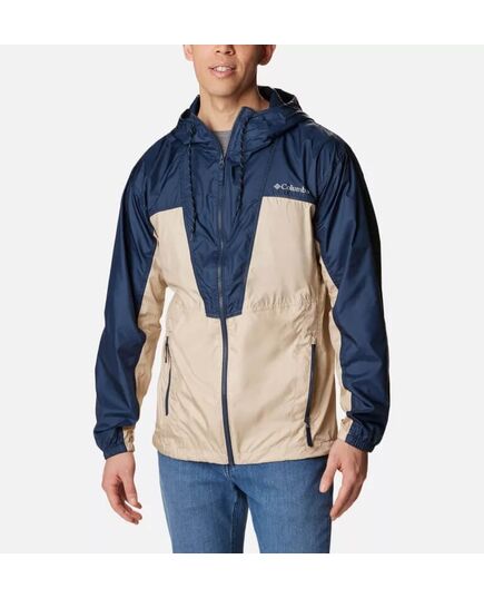 Columbia Kurtka męska Trail Traveler Windbreaker Ancient Fossil niebiesko-beżowa, Kolor: szary, Waga: 1, Rozmiar: XL
