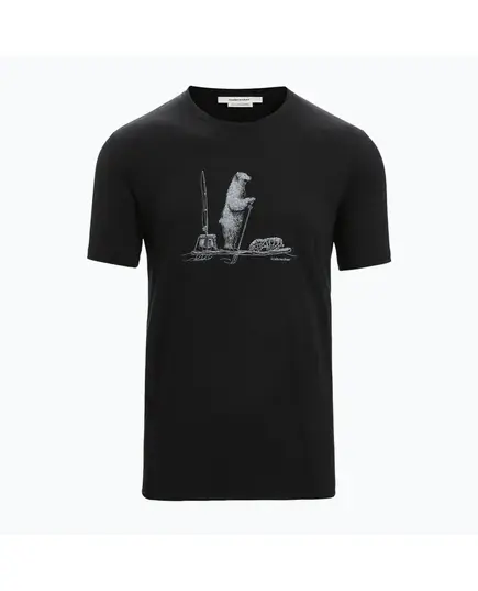 Icebreaker Koszulka męska merino M Tech Lite II SS Tee Polar Paddle - Black, Kolor: czarny, Waga: 0.99, Rozmiar: S