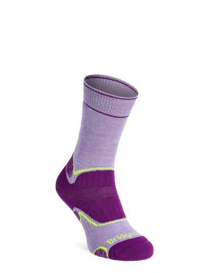 Bridgedale Skarpety damskie z amortyzacją Hike Midweight Merino Performance Boot Pattern liliowe, Waga: 1, Rozmiar: S (35-37)