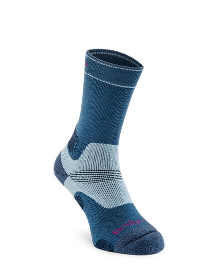 Bridgedale Skarpety damskie z amortyzacją Hike Midweight Merino Performance Boot niebieskie, Kolor: niebieski, Waga: 1, Rozmiar: L (41-43)