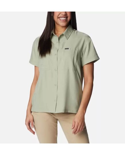 Columbia Koszula damska Silver Ridge Utility SS Shirt Safari, Kolor: zielony, Waga: 1, Rozmiar: XS