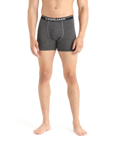 Icebreaker Bokserki męskie Mens Anatomica Boxers Gritstin Heather, Kolor: szary, Waga: 0.5, Rozmiar: S