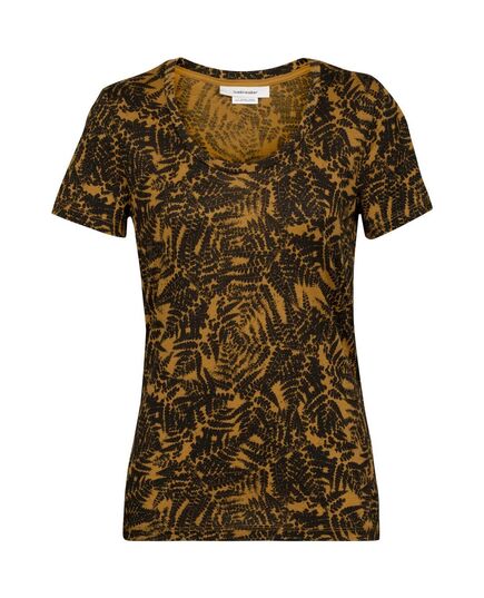 Icebreaker Koszulka damska merino Tech Lite II SS Scoop Native Ferns clove, Kolor: brązowy, Waga: 0.5, Rozmiar: M