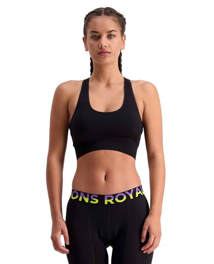 Mons Royale Biustonosz sportowy damski Stratos Merino Shift Sports Bra-Black, Kolor: czarny, Waga: 1.5, Rozmiar: XL