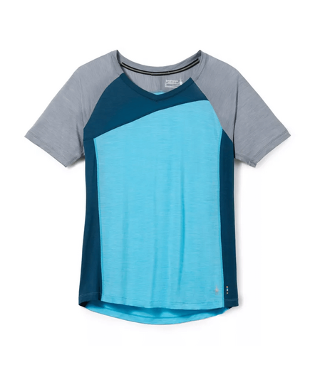 Smartwool Koszulka damska rowerowa Merino Sport 120 Mountain Bike Short niebieska, Kolor: szary, Waga: 0.5, Rozmiar: S