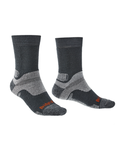Bridgedale Skarpety męskie z amortyzacją Hike Midweight Merino Performance Boot szare, Kolor: szary, Waga: 1, Rozmiar: M (40-43)