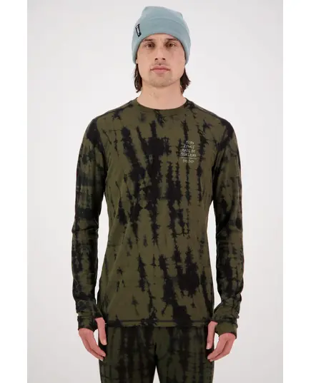 Mons Royale Koszulka męska merino Cascade LS MBM Graffiti - Olive Tie Dye, Kolor: zielony, Waga: 1, Rozmiar: S