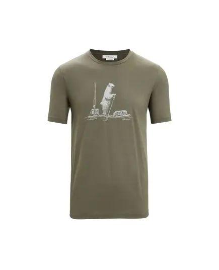 Icebreaker Koszulka męska merino M Tech Lite II SS Tee Polar Paddle - Loden, Kolor: zielony, Waga: 0.99, Rozmiar: XL