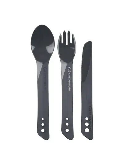 Lifeventure Zestaw sztućców Ellipse Cutlery Set szare