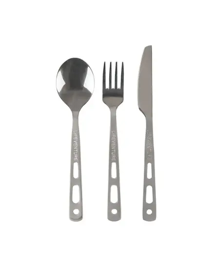 Lifeventure Zestaw sztućców Camping Cutlery Set stalowe