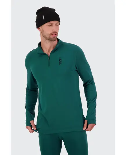 Mons Royale Koszulka męska merino Cascade 1/4 Zip zielona, Kolor: zielony, Waga: 1, Rozmiar: XXL