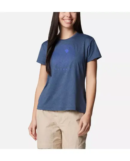 Columbia T-shirt damski Sloan Ridge Graphic SS Tee Collegiate Navy, Waga: 0.5, Rozmiar: M