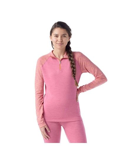 Smartwool koszulka damska Classic Thermal Merino Base Layer 1/4 Zip różowa, Waga: 0, Rozmiar: XS