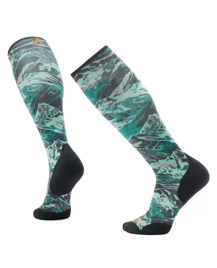 Smartwool Skarpetki skitourowe unisex Ski Green Slopes Print, Kolor: zielony, Waga: 0.5, Rozmiar: M (38-41)