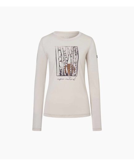 Super.Natural koszulka damska merino LS Sunbirch beżowa, Kolor: beżowy, Waga: 0.5, Rozmiar: L