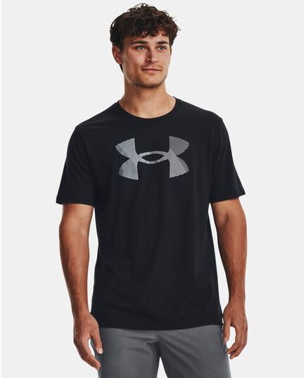 UNDER ARMOUR t-shirt męski koszulka bawełniana sportowa BIG LOGO czarna, Kolor: czarny, Rozmiar: M