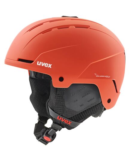 UVEX kask narciarski z technologia hardshell i monomatic Stance czerwony, Kolor: czerwony, Rozmiar: 51-55