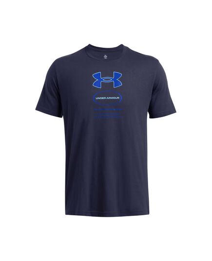 UNDER ARMOUR koszulka męska t-shirt bawełniany Branded GEL Stack granatowa, Kolor: granatowy, Rozmiar: M