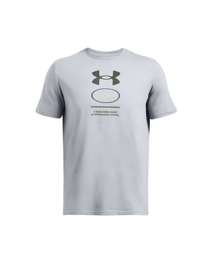 UNDER ARMOUR koszulka męska t-shirt bawełniany Branded GEL Stack szara, Kolor: szary, Rozmiar: XXL