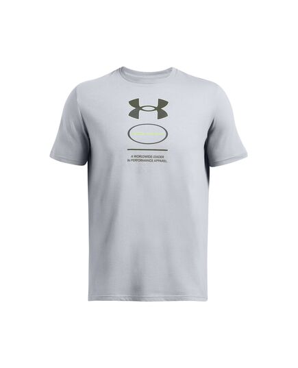 UNDER ARMOUR koszulka męska t-shirt bawełniany Branded GEL Stack szara, Kolor: szary, Rozmiar: M