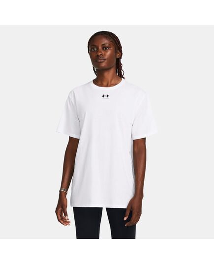 UNDER ARMOUR koszulka damska t-shirt sportowy Campus Oversize biały, Kolor: biały, Rozmiar: S