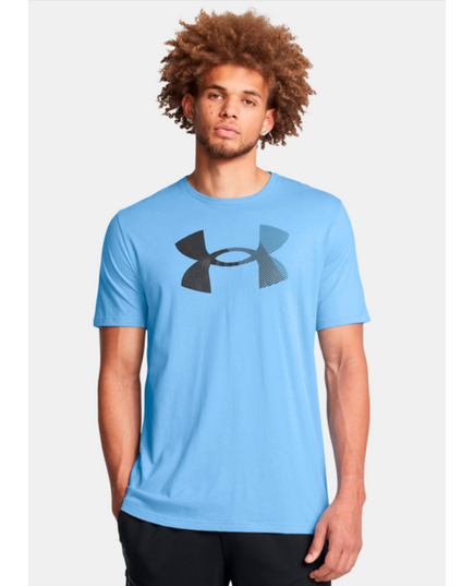 UNDER ARMOUR t-shirt męski koszulka bawełniana sportowa BIG LOGO niebieska, Kolor: niebieski, Rozmiar: M