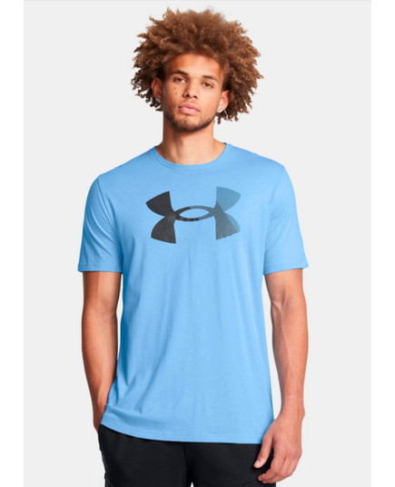 UNDER ARMOUR t-shirt męski koszulka bawełniana sportowa BIG LOGO niebieska, Kolor: niebieski, Rozmiar: 3XL