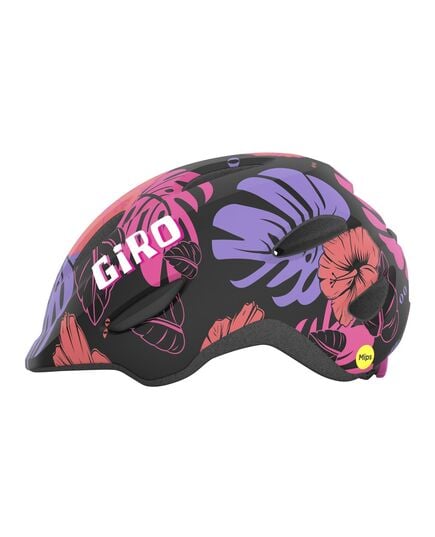 GIRO kask rowerowy juniorski z regulacją SCAMP z MIPS czarny, Kolor: różowy, Rozmiar: XS (45-49 cm)