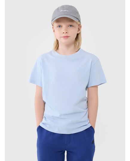 4F koszulka bawełniana t-shirt dla chłopca 4FJWSS25TTSHM2324 błękitna, Kolor: błękitny, Rozmiar: 140