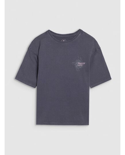 4F koszulka bawełniana t-shirt dla dziewczynki 4FJWSS25TTSHF1853 szary, Kolor: szary, Rozmiar: 158