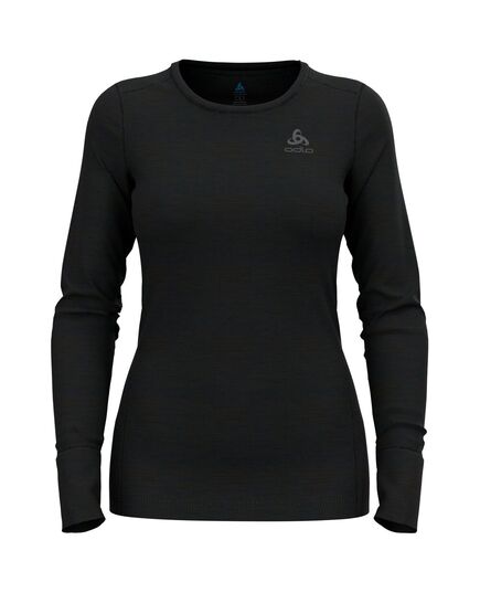 ODLO Koszulka damska BL TOP crew neck l/s MERINO 200, Kolor: czarny, Rozmiar: L