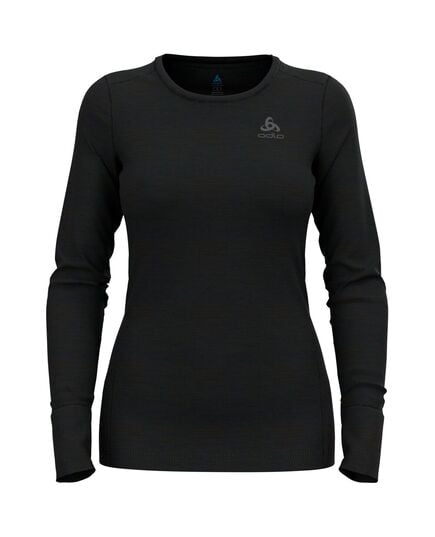 ODLO Koszulka damska BL TOP crew neck l/s MERINO 200, Kolor: czarny, Rozmiar: S