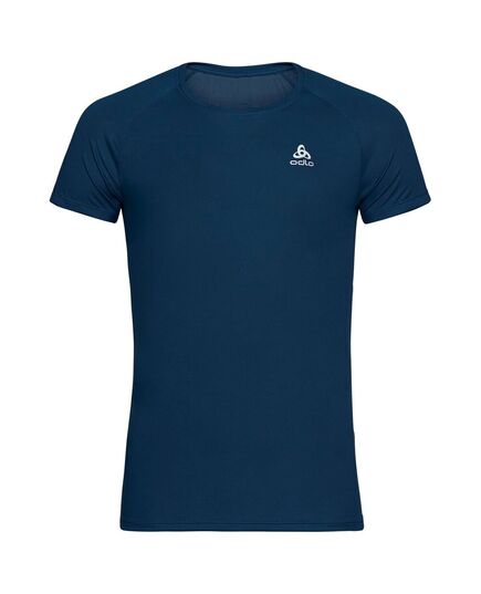 ODLO Koszulka tech. męska BL TOP crew neck s/s ACTIVE F-DRY LIGHT niebieska, Kolor: granatowy, Rozmiar: S