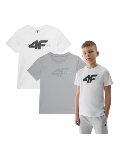 4F ZESTAW 2 x T-shirt koszulka chłopięca bawełniana z krótkim rękawem