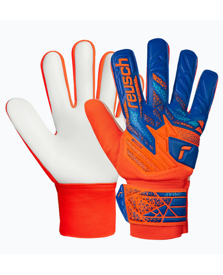 REUSCH rękawice bramkarskie Attrakt Starter Solid Junior, Kolor: pomarańczowy, Rozmiar: 4