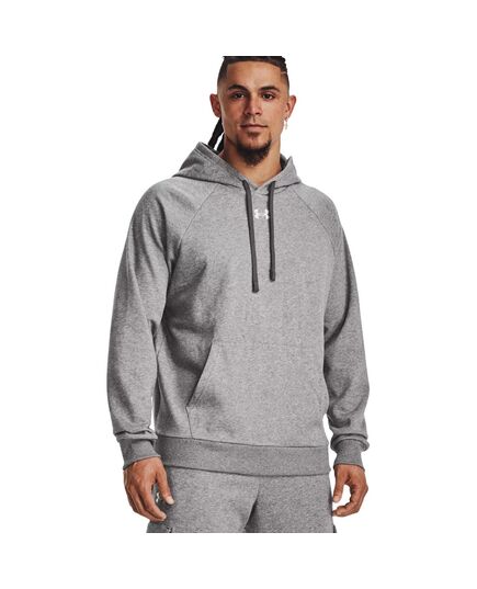 UNDER ARMOUR bluza dresowa męska z kapturem Rival Fleece szara, Kolor: szary, Rozmiar: L