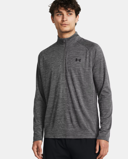 UNDER ARMOUR koszulka z długim rękawem longsleeve z zamkiem UA Tech szara, Kolor: szary, Rozmiar: S