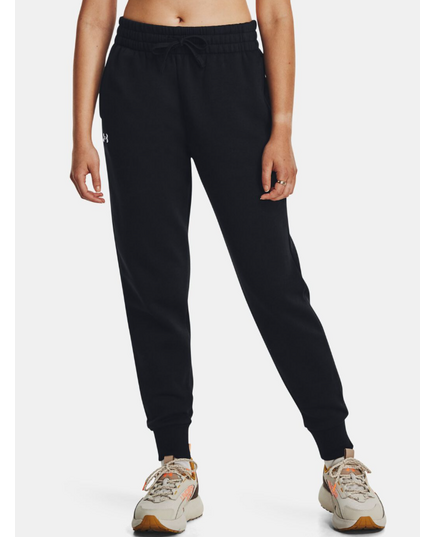 UNDER ARMOUR spodnie dresowe damskie treningowe joggery Rival Fleece czarny, Kolor: czarny, Rozmiar: L