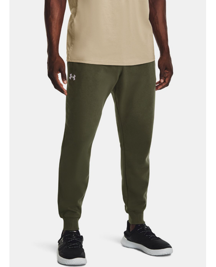 UNDER ARMOUR spodnie dresowe męskie joggery Rival Fleece zielone, Kolor: zielony, Rozmiar: XL
