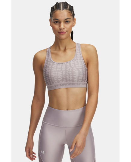 UNDER ARMOUR biustonosz sportowy Crossback Mid Print, Kolor: szary, Rozmiar: M