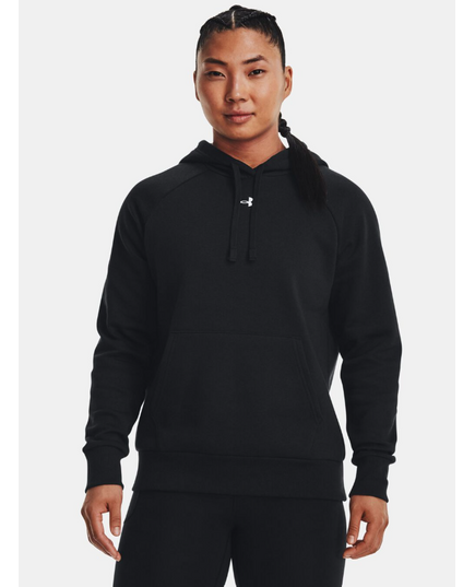 UNDER ARMOUR bluza dresowa damska z kapturem Rival Fleece czarna, Kolor: czarny, Rozmiar: XS